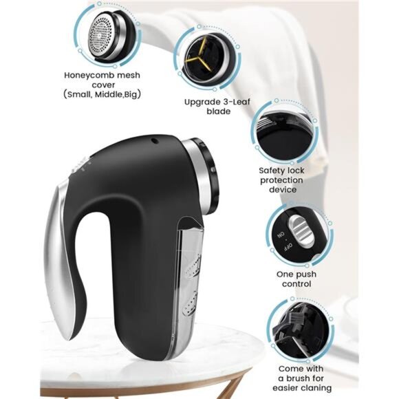 Best Rated Electric Sweater Shaver Best FuzzPill Bobble Remover for FabricFleece - Picture 6 of 7